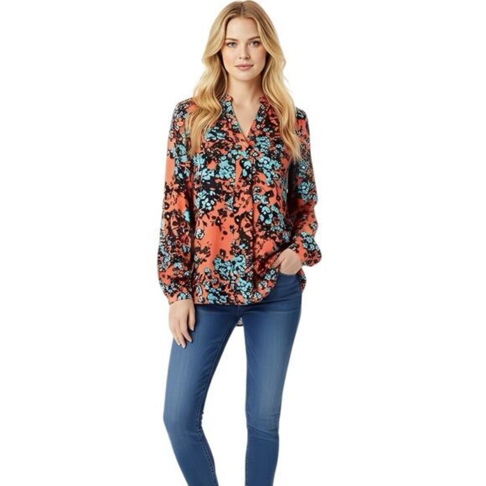 Y2k The Limited Womens Blouse Sz Small Floral Office Siren 2000's Fall Autumn